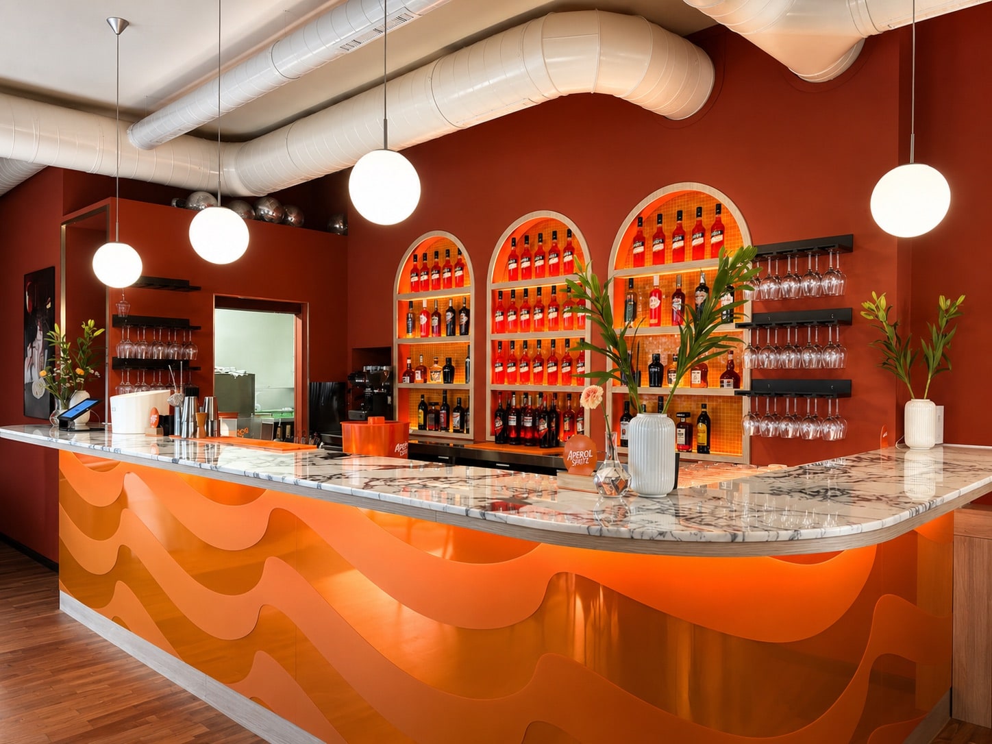 Restaurant Zürich — Marmor Calacatta Viola 20mm poliert